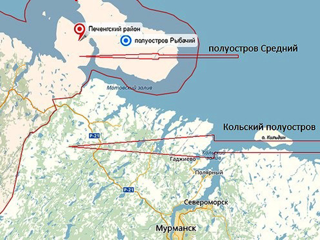 Карта печенгского района мурманской области со спутника в реальном времени